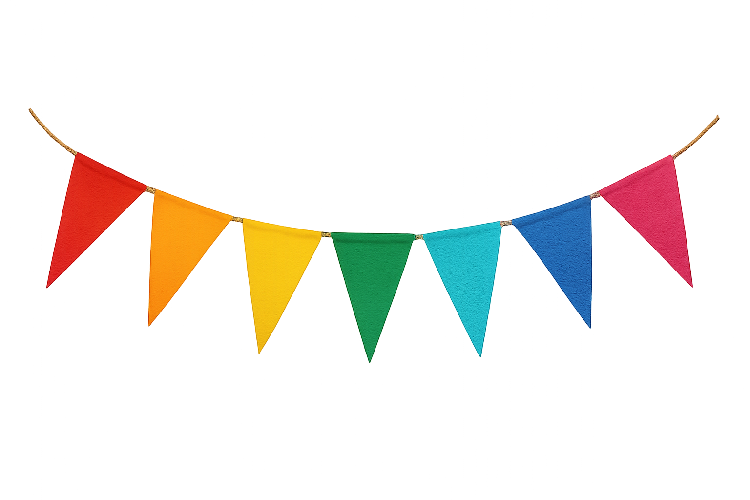Colored flag chain isolated on transparent background