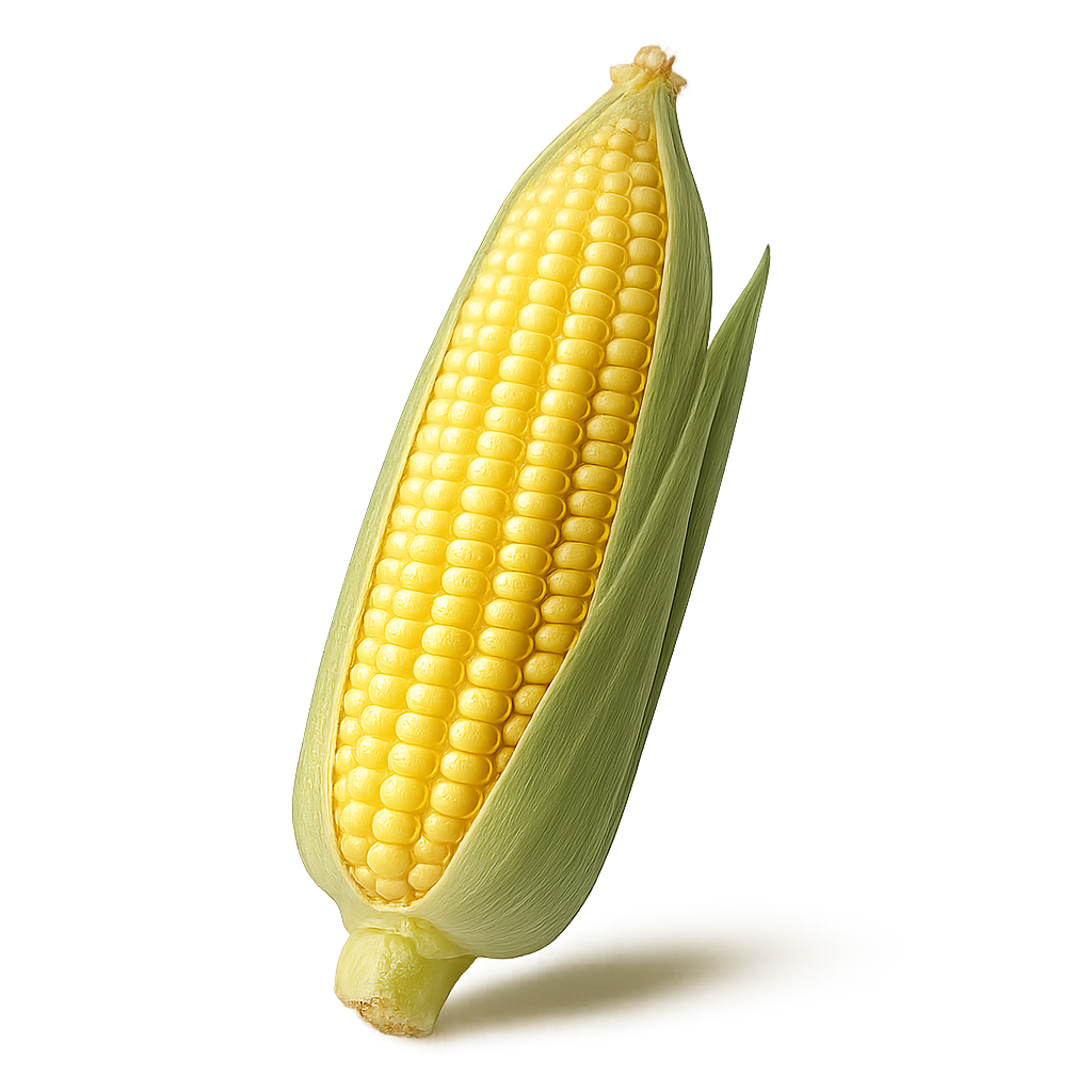 Fresh corn isolated on transparent background