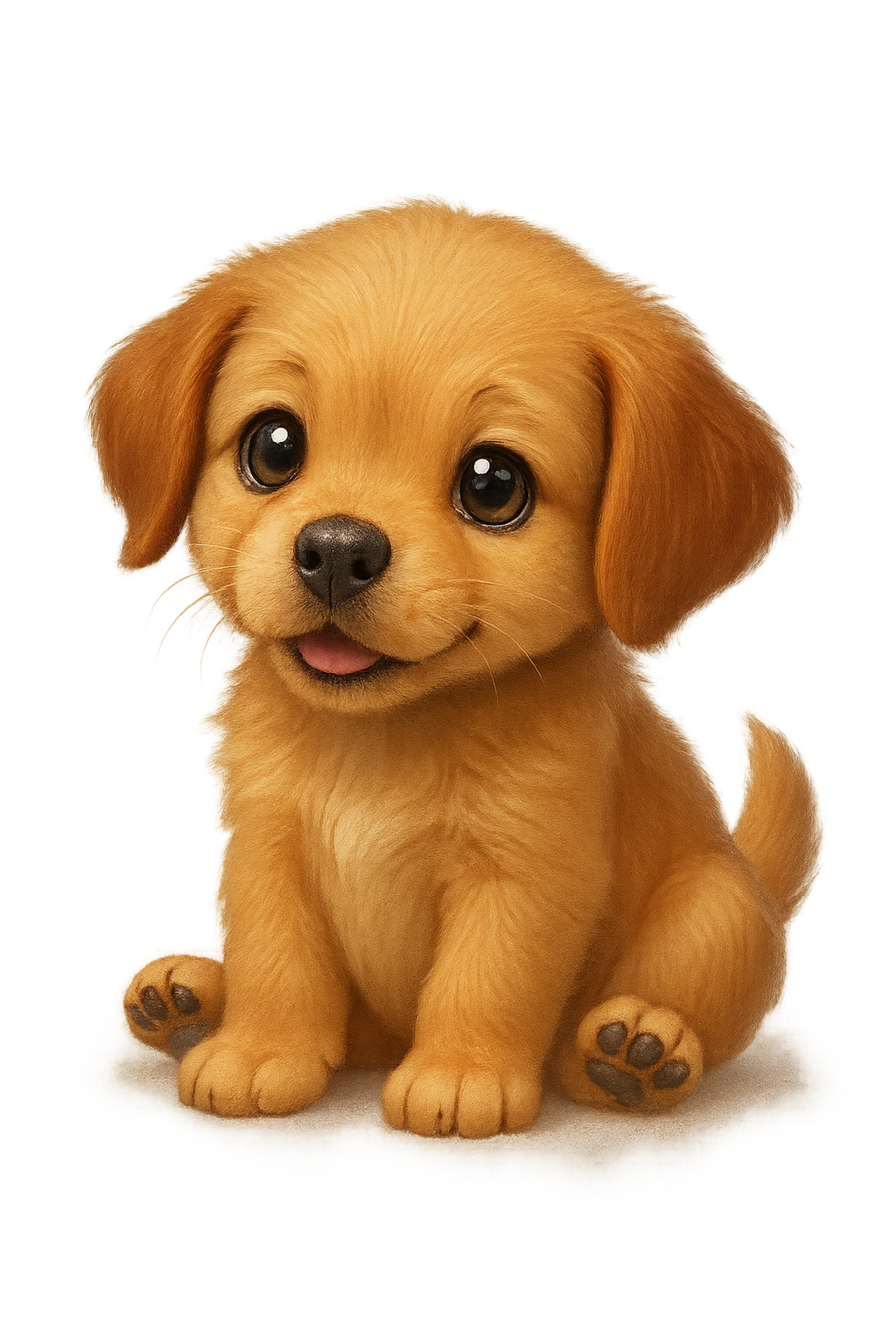 Cachorro pequeño y lindo sobre fondo transparente