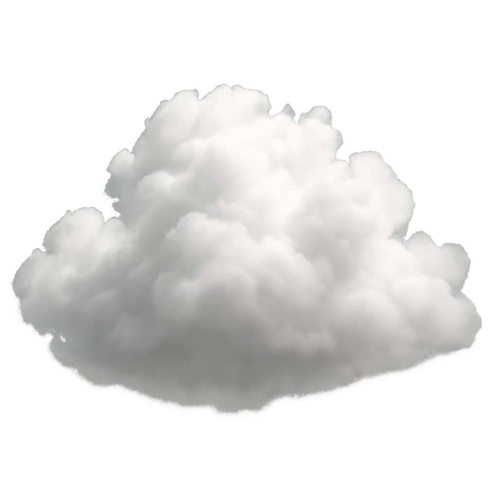 Detailed cloud isolated on transparent background