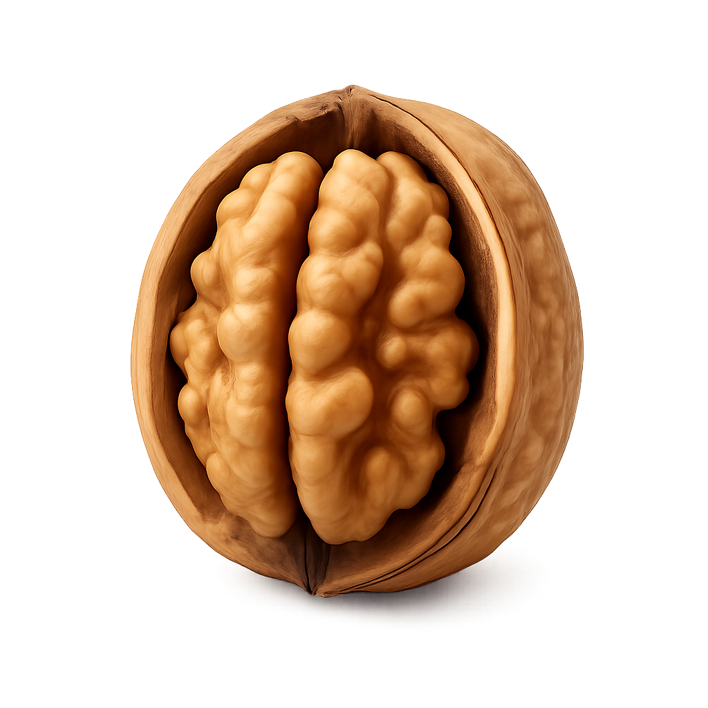 Hazelnuts with shell and without on transparent background