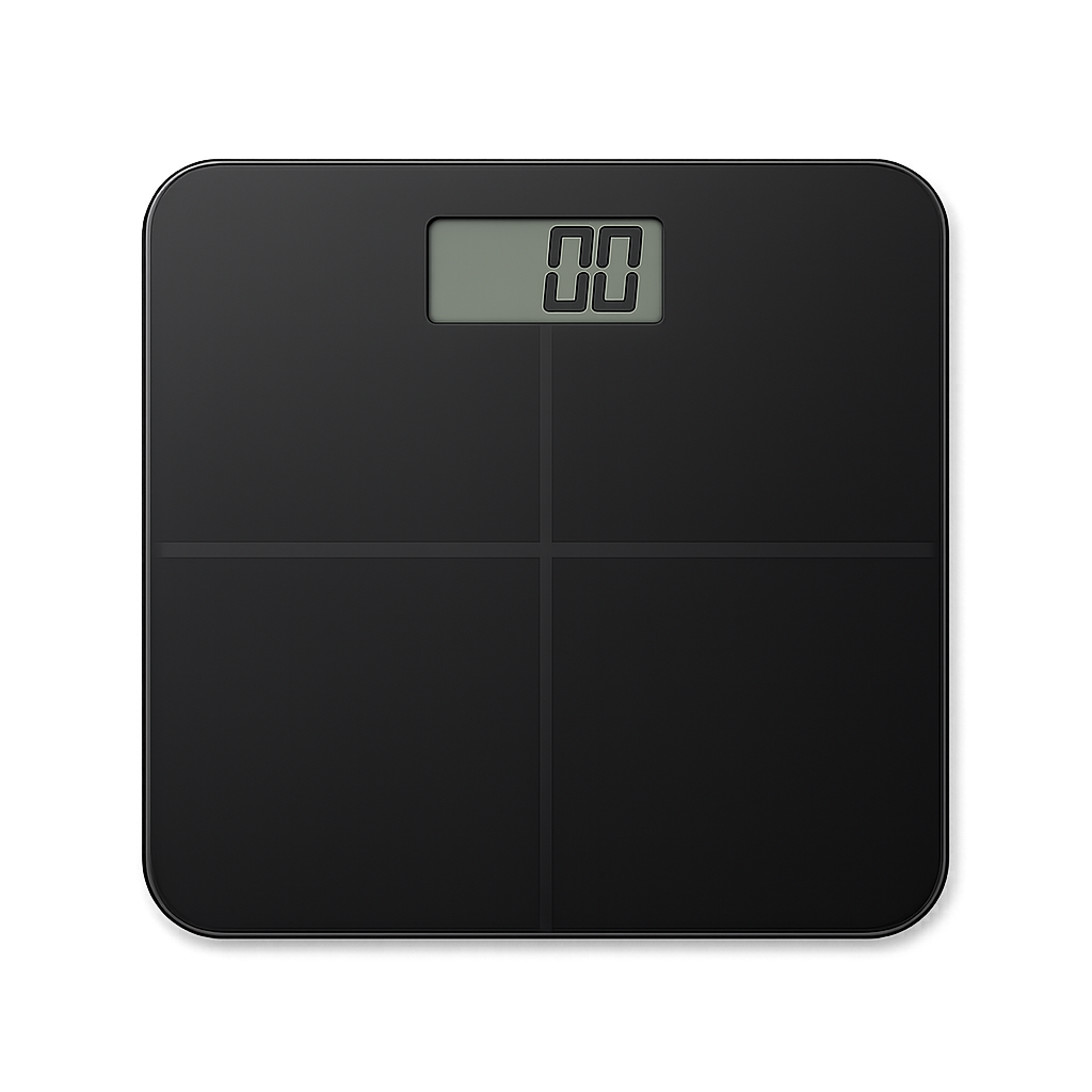 Top view of a digital smart scale on transparent background