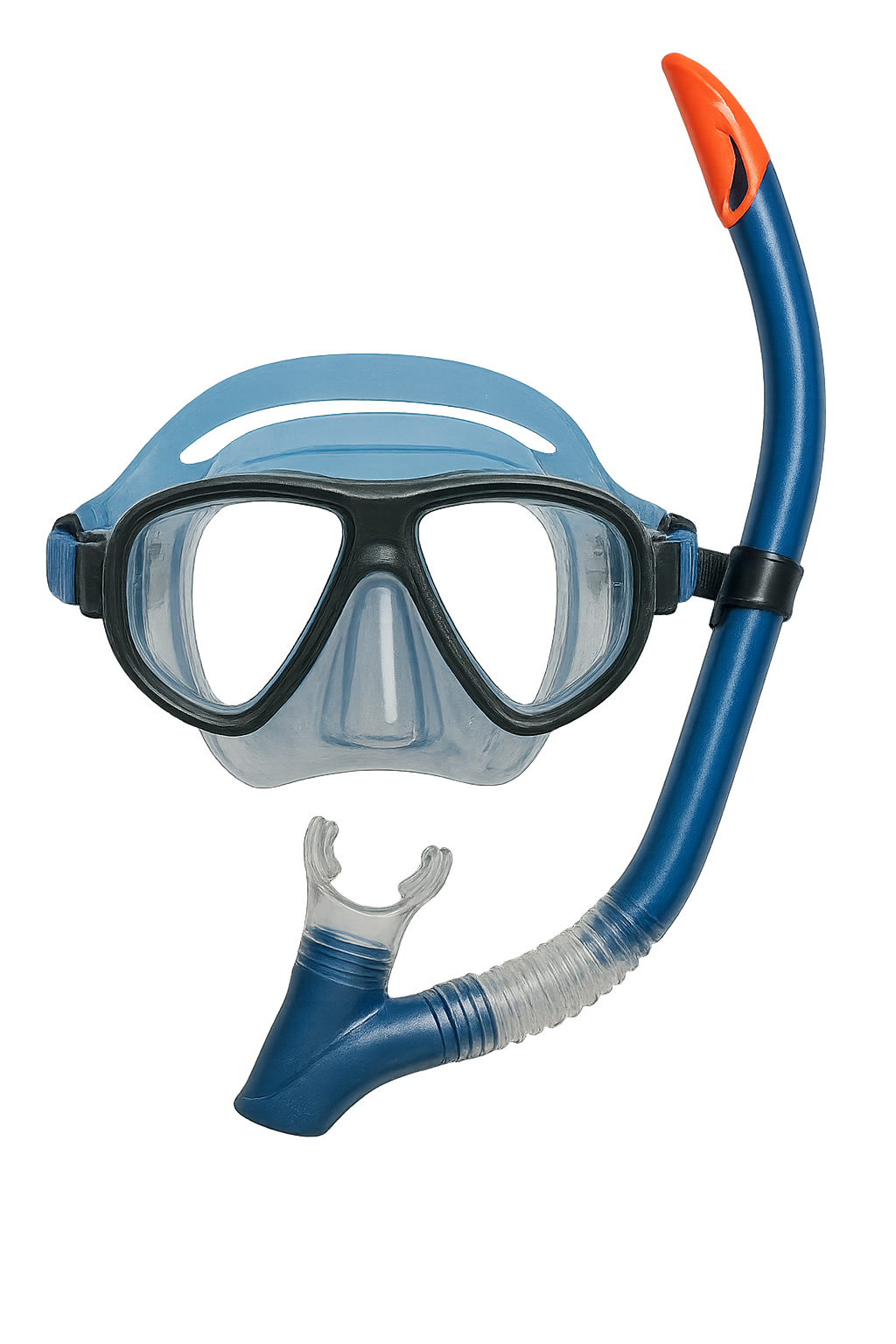 Masker menyelam dan snorkel di latar belakang transparan