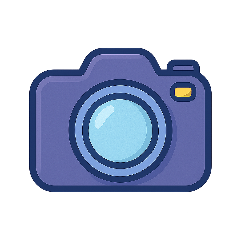 Hand-drawn camera sketch on transparent background