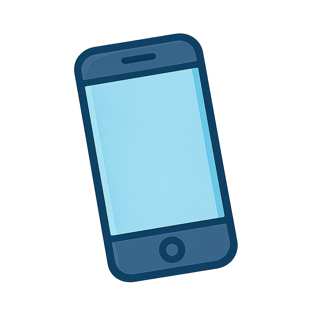 Hand-drawn smartphone icon on transparent background