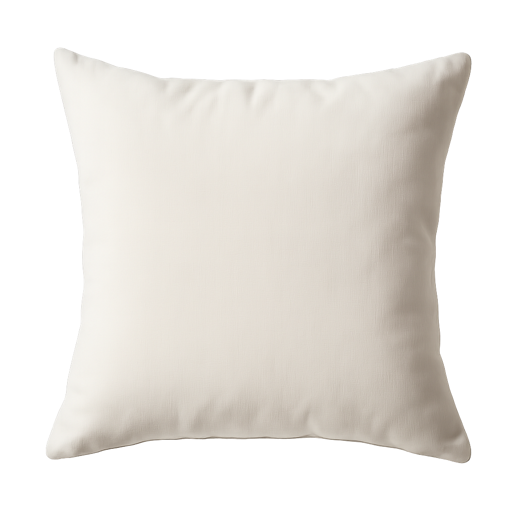 Elegant white pillow with clean lines on transparent background