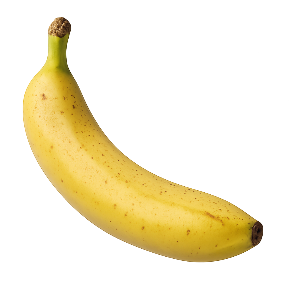 Banana fresca sobre fondo transparente