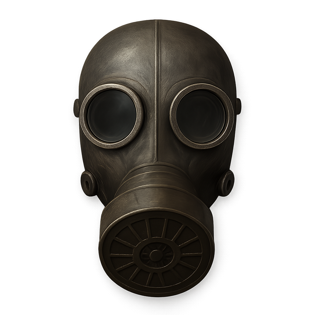 Realistic gas mask isolated on transparent background