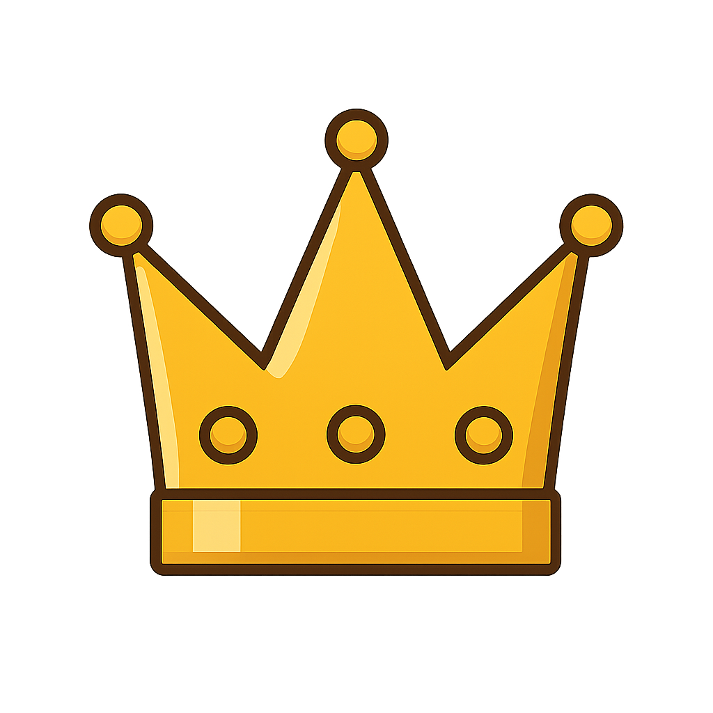 Traditional golden crown with elegant design on transparent background