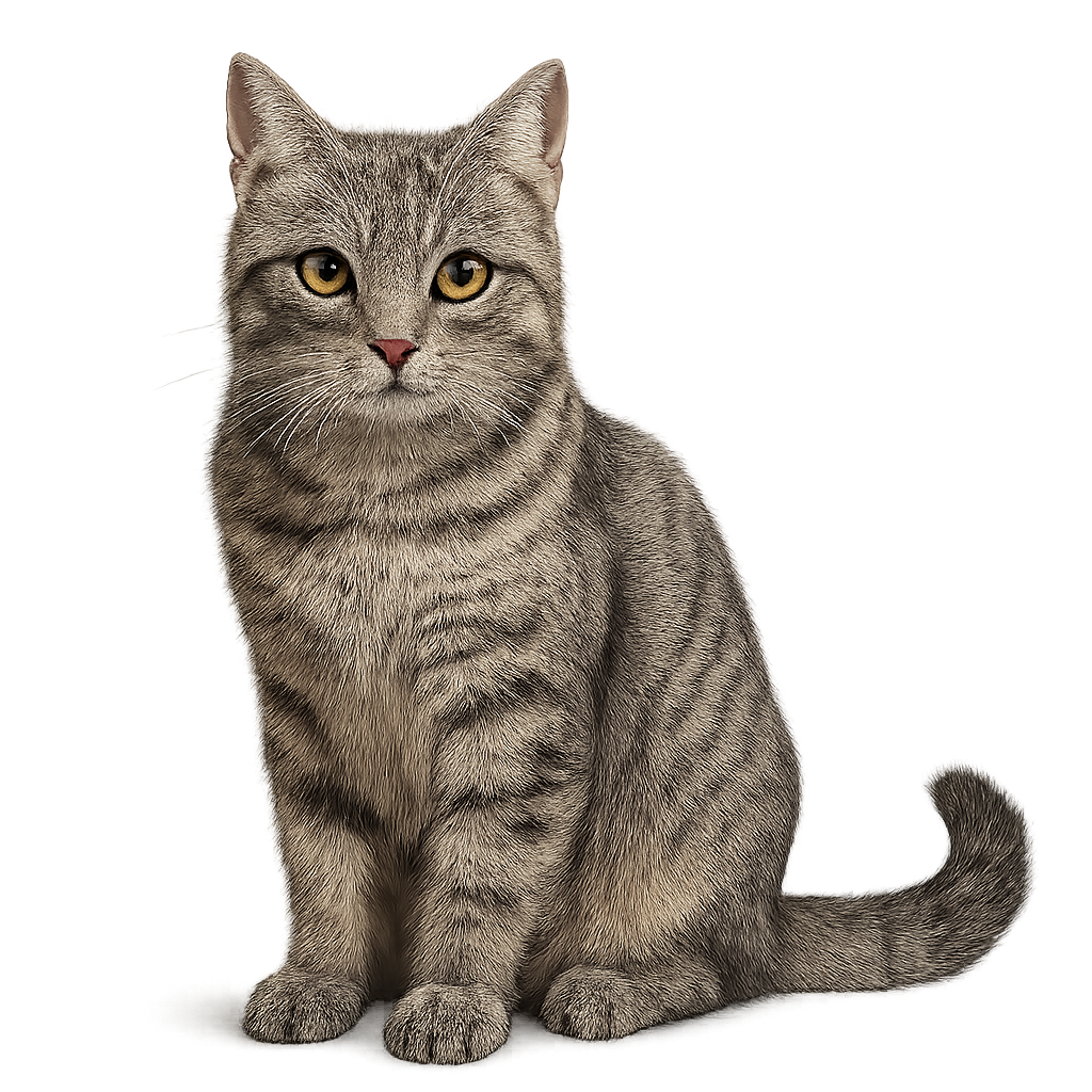 Gray cat isolated on transparent background