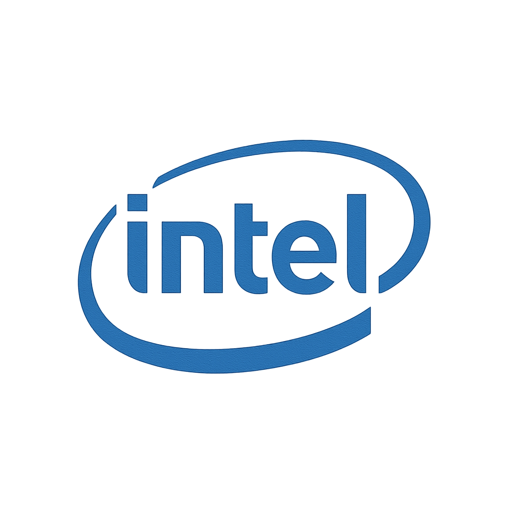 Official Intel logo on transparent background