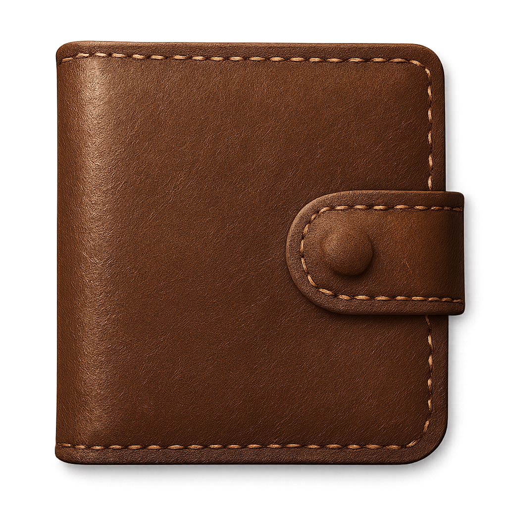 Leather wallet isolated on transparent background