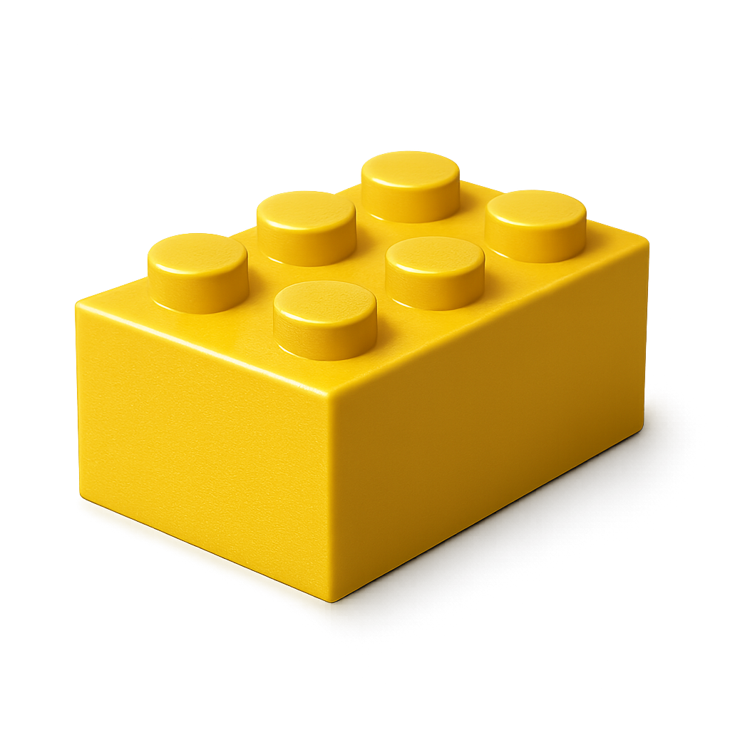 Potongan konstruksi lego berwarna di latar belakang transparan