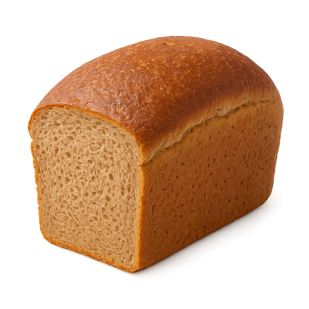 Loaf of wheat bread isolated on transparent background