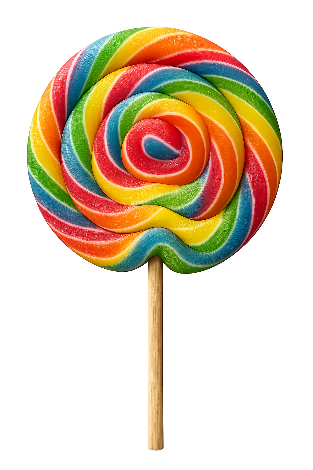 Colorful swirl lollipop on a stick