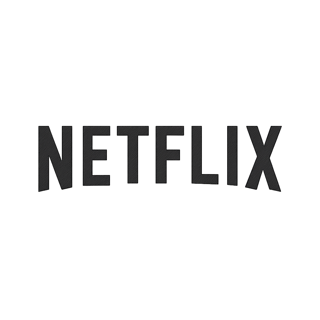 Logo rojo de Netflix sobre fondo transparente