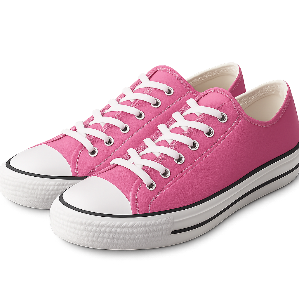 Pink women's sneakers isolated on transparent background