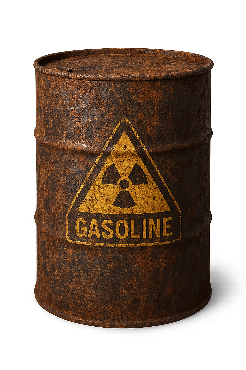Radioactive barrel isolated on transparent background