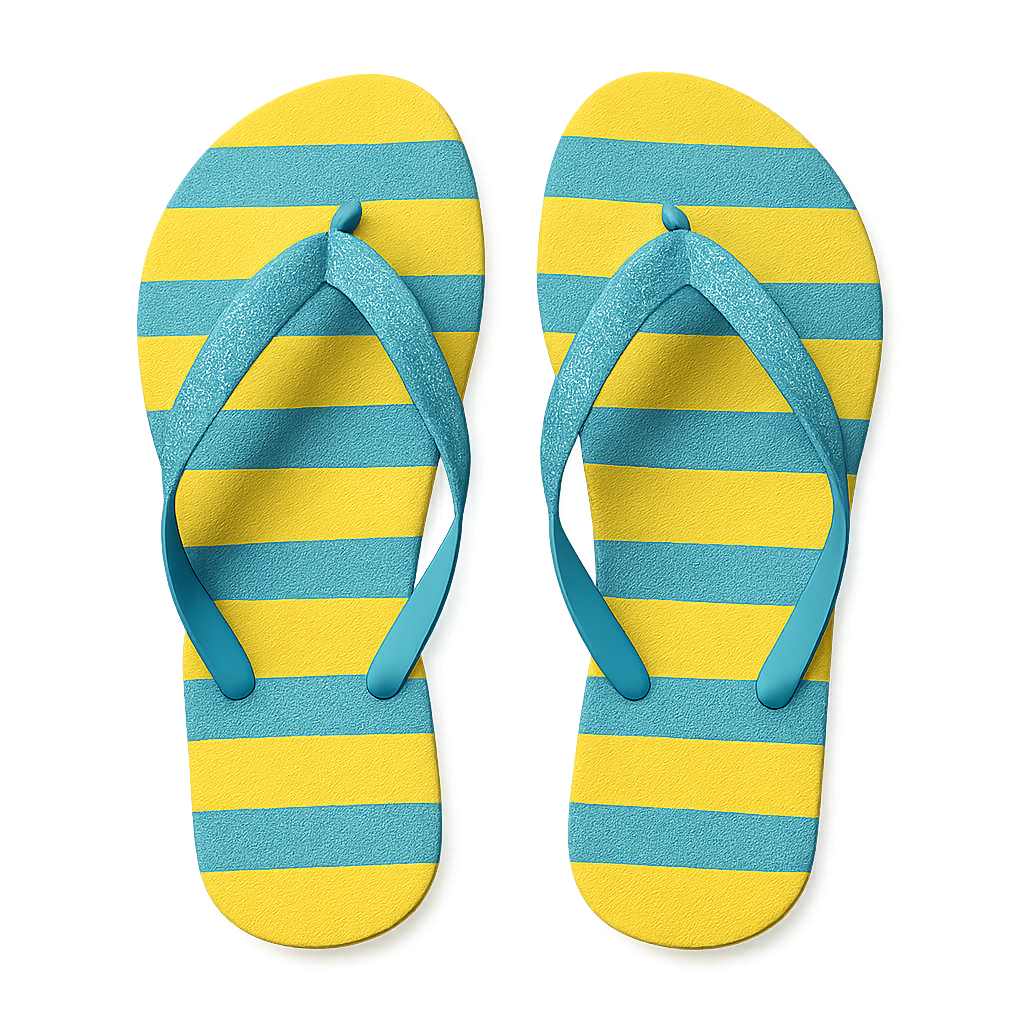 Sandalias de playa vista superior PNG — icono de calzado de verano sobre fondo transparente Vista superior de sandalias de playa sobre fondo transparente