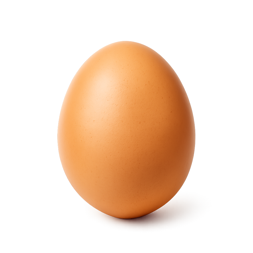 Telur ayam utuh realistis di latar belakang transparan