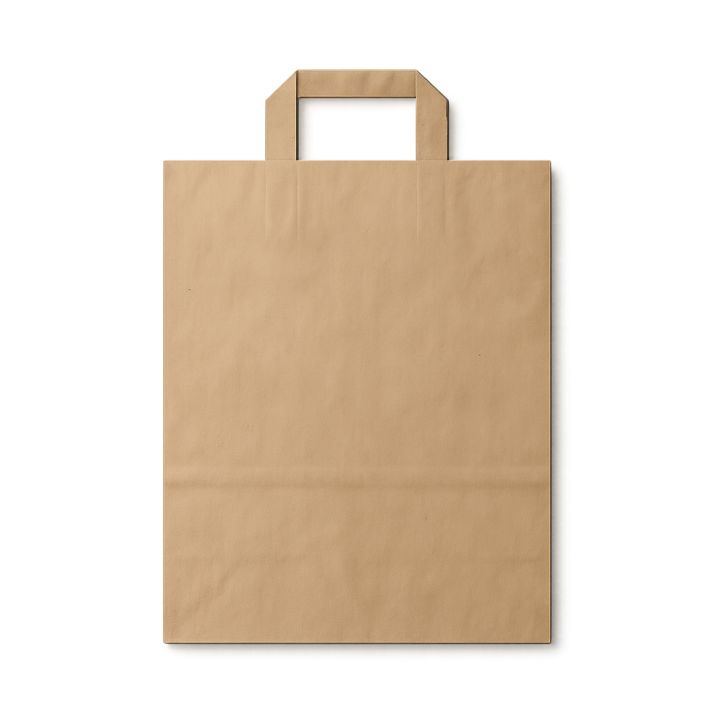 Mockup de sacola de compras plana PNG — design realista de embalagem para varejo e branding Mockup de sacola de compras plana em fundo transparente