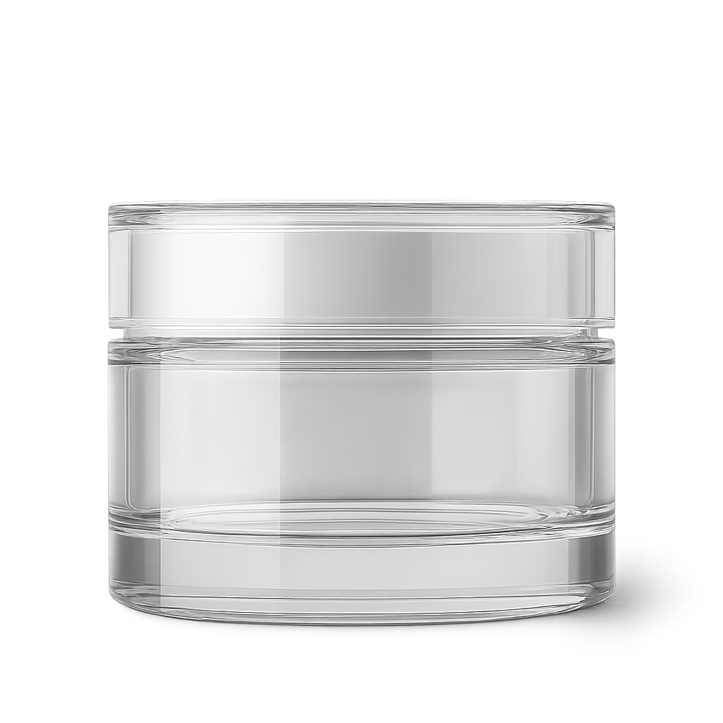 Glass cream jar mockup isolated on transparent background