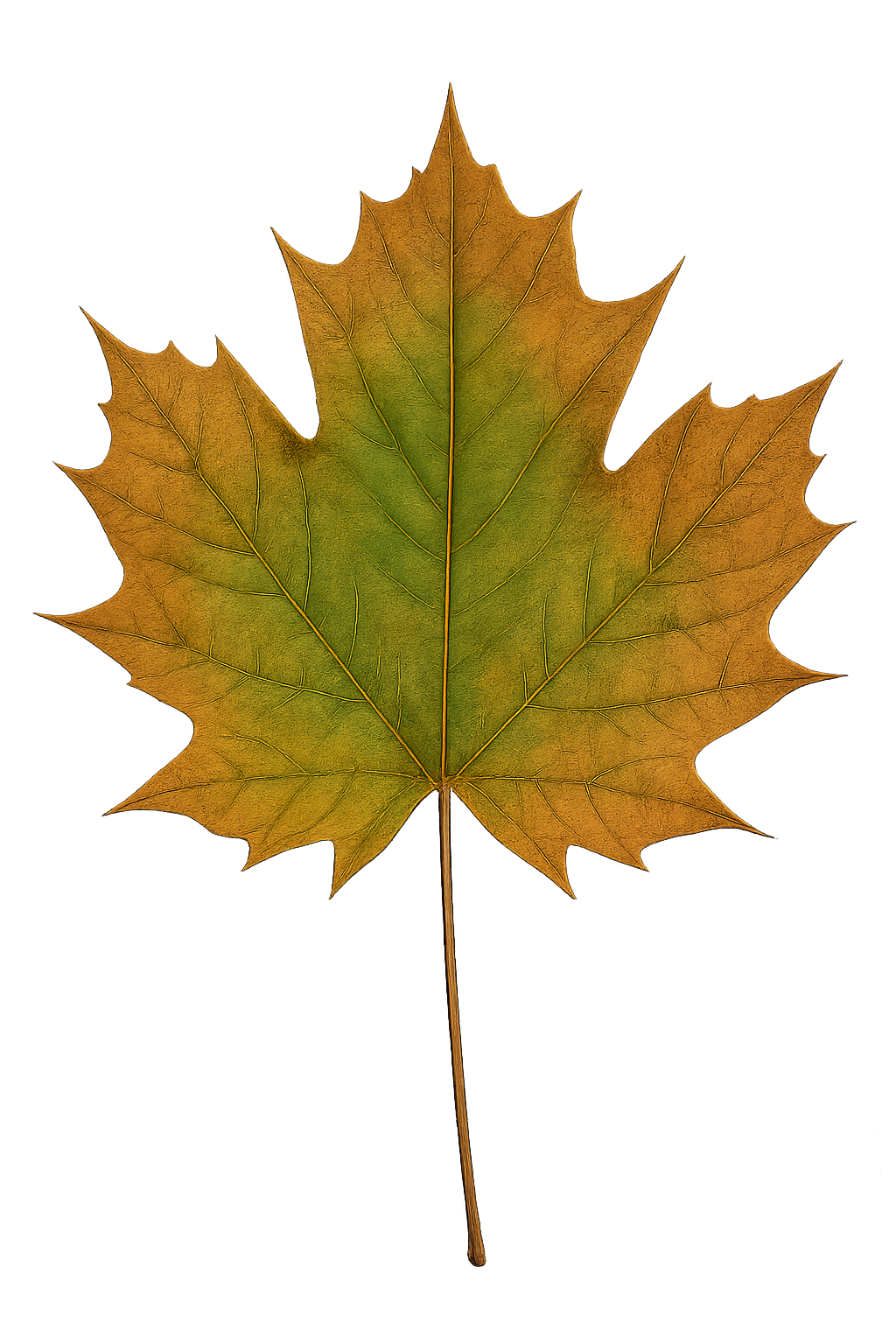 Realistic maple leaf isolated on transparent background