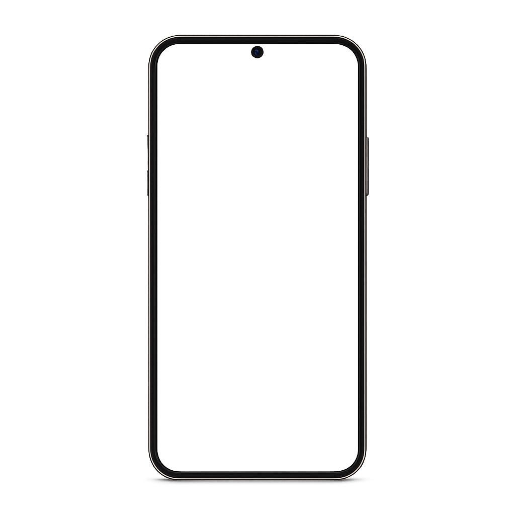 Mockup layar smartphone di latar belakang transparan