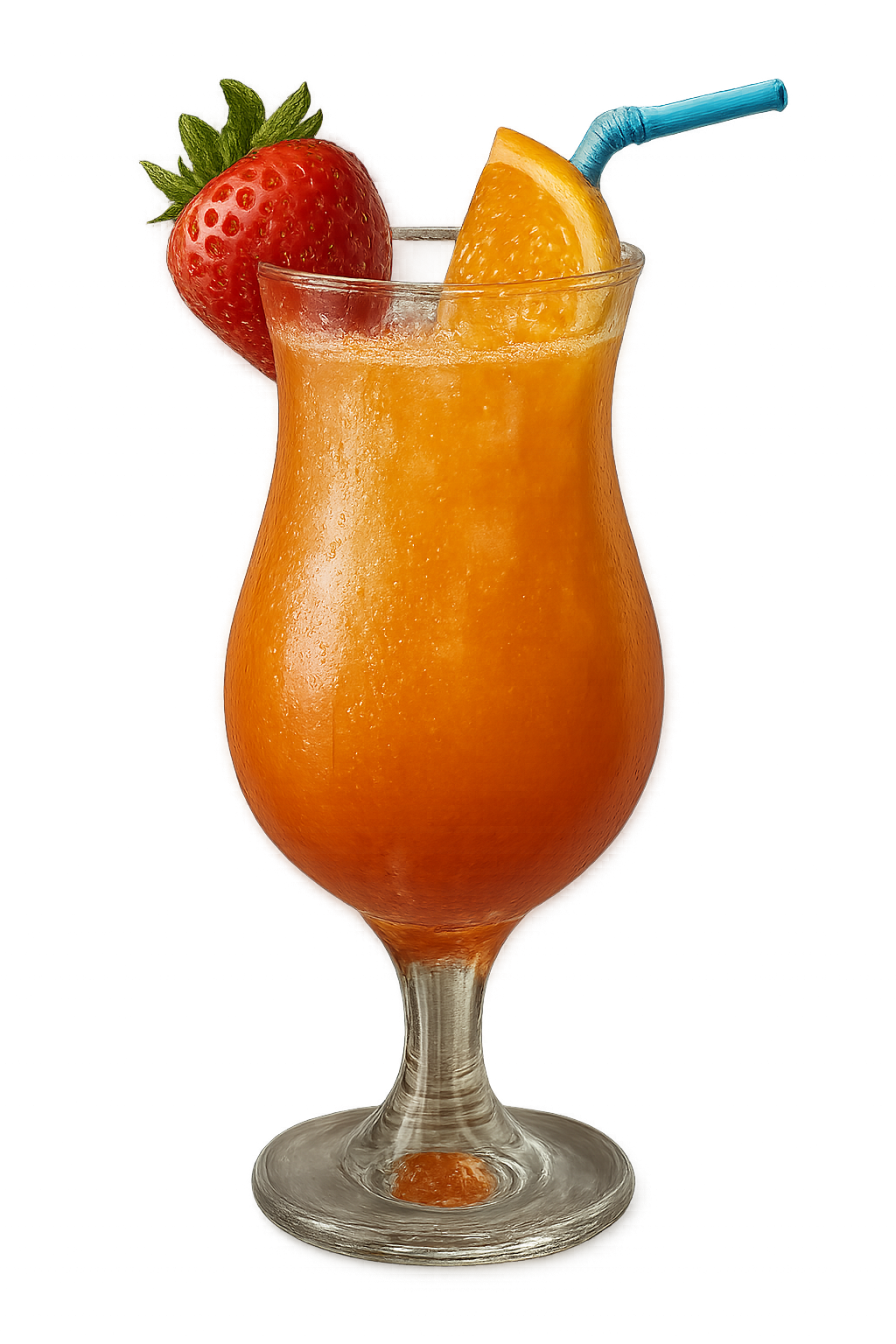 Summer cocktail with fruit garnish isolated on transparent background