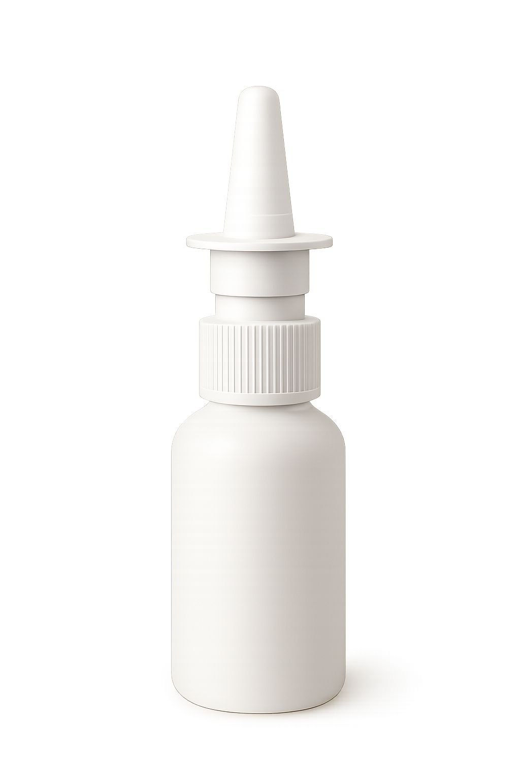 White nasal spray bottle mockup isolated on transparent background