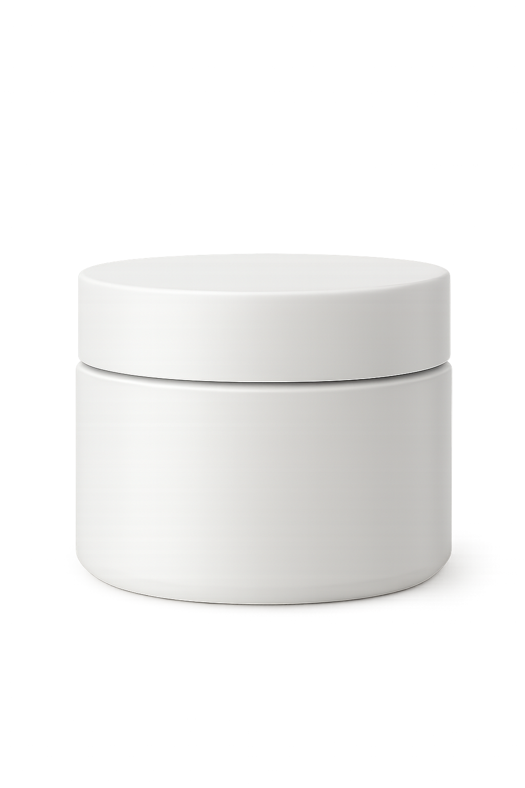Mockup of white round cosmetic jar on transparent background