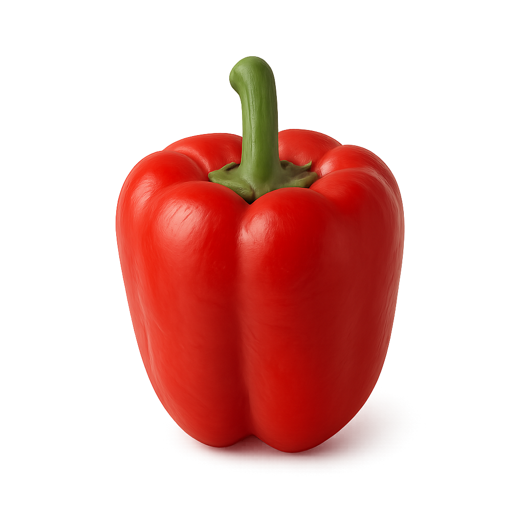 Paprika merah di latar belakang transparan