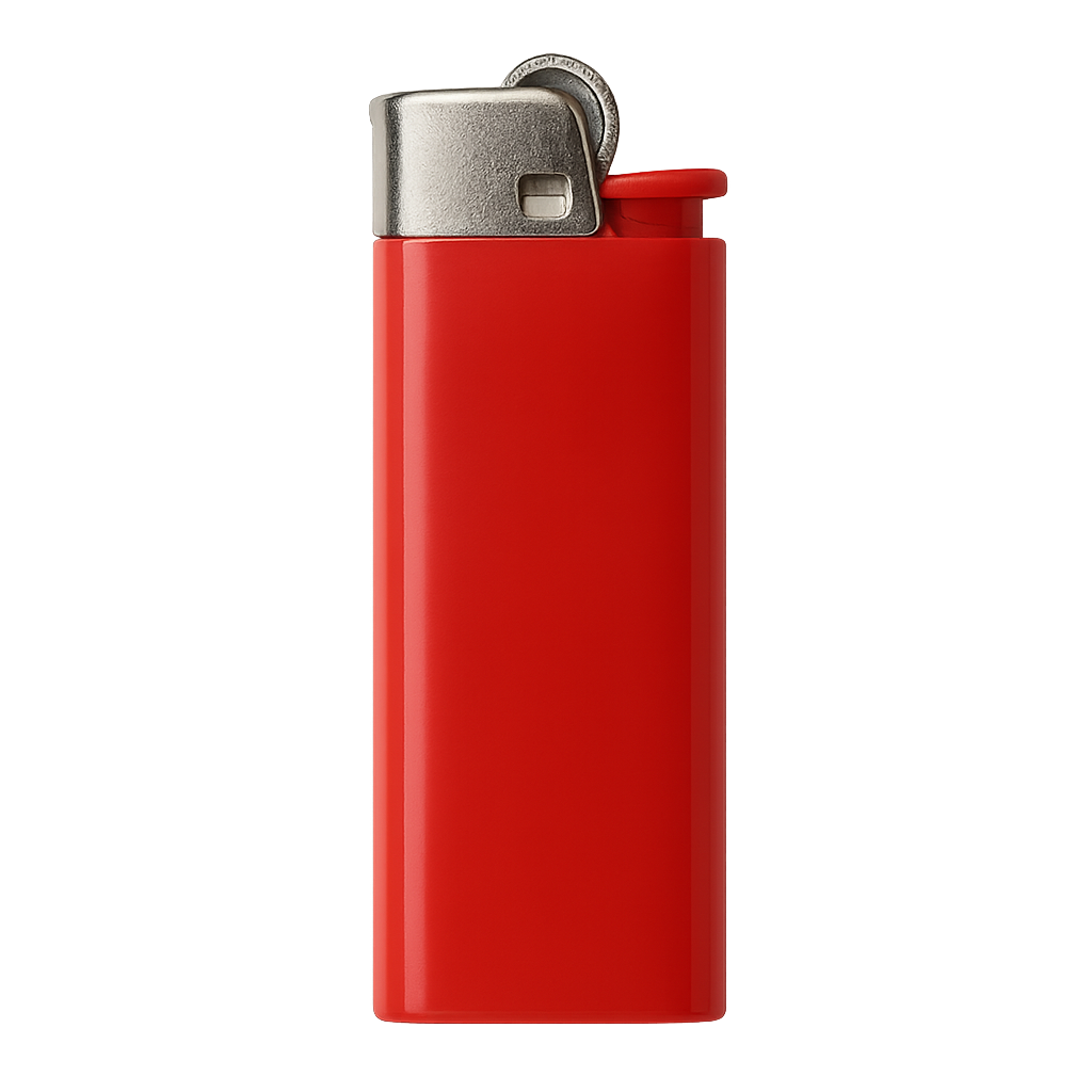 Red pocket lighter isolated on transparent background