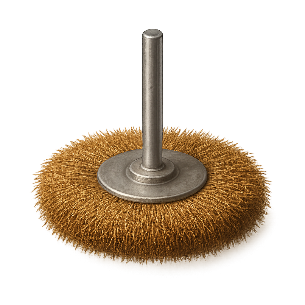 Circular wire brush tool on transparent background