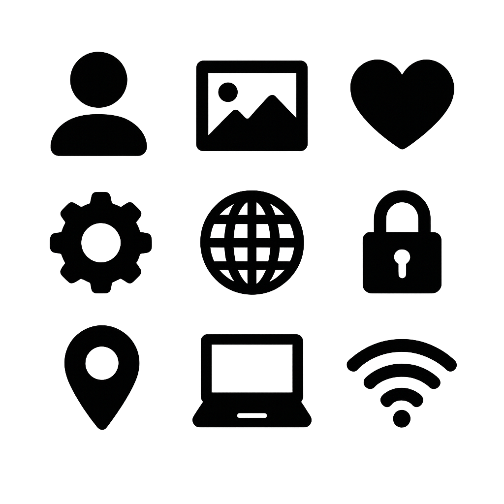Minimal UI icons set for apps and websites
