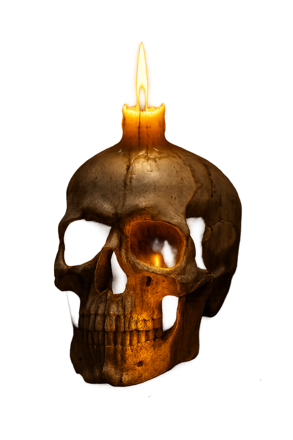 Creepy skeleton holding candle