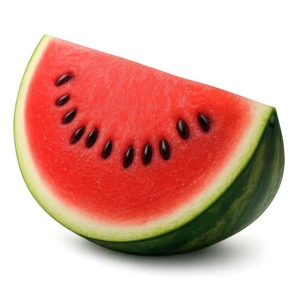 Fresh watermelon slice with seeds