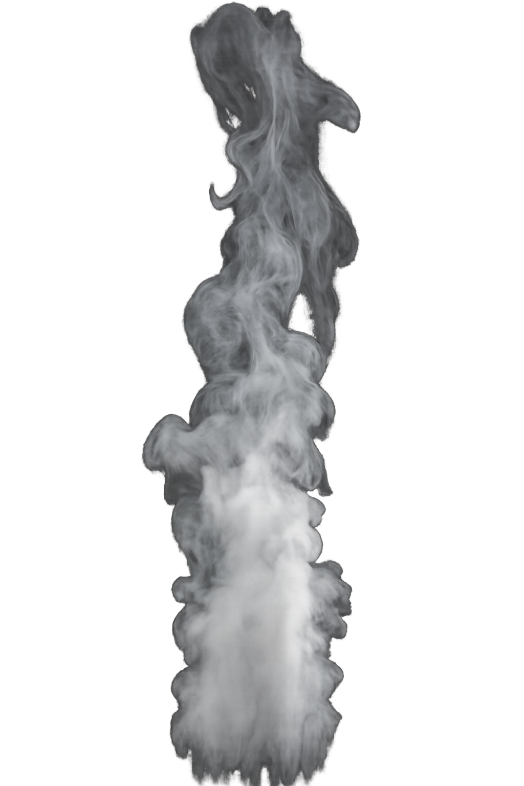 Realistic swirling smoke with transparent background