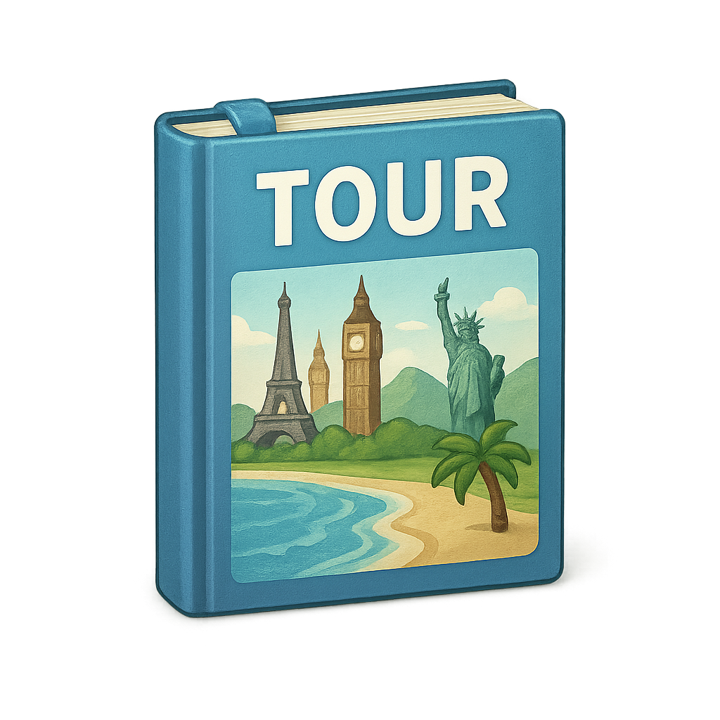 Tourist guide book isolated on transparent background