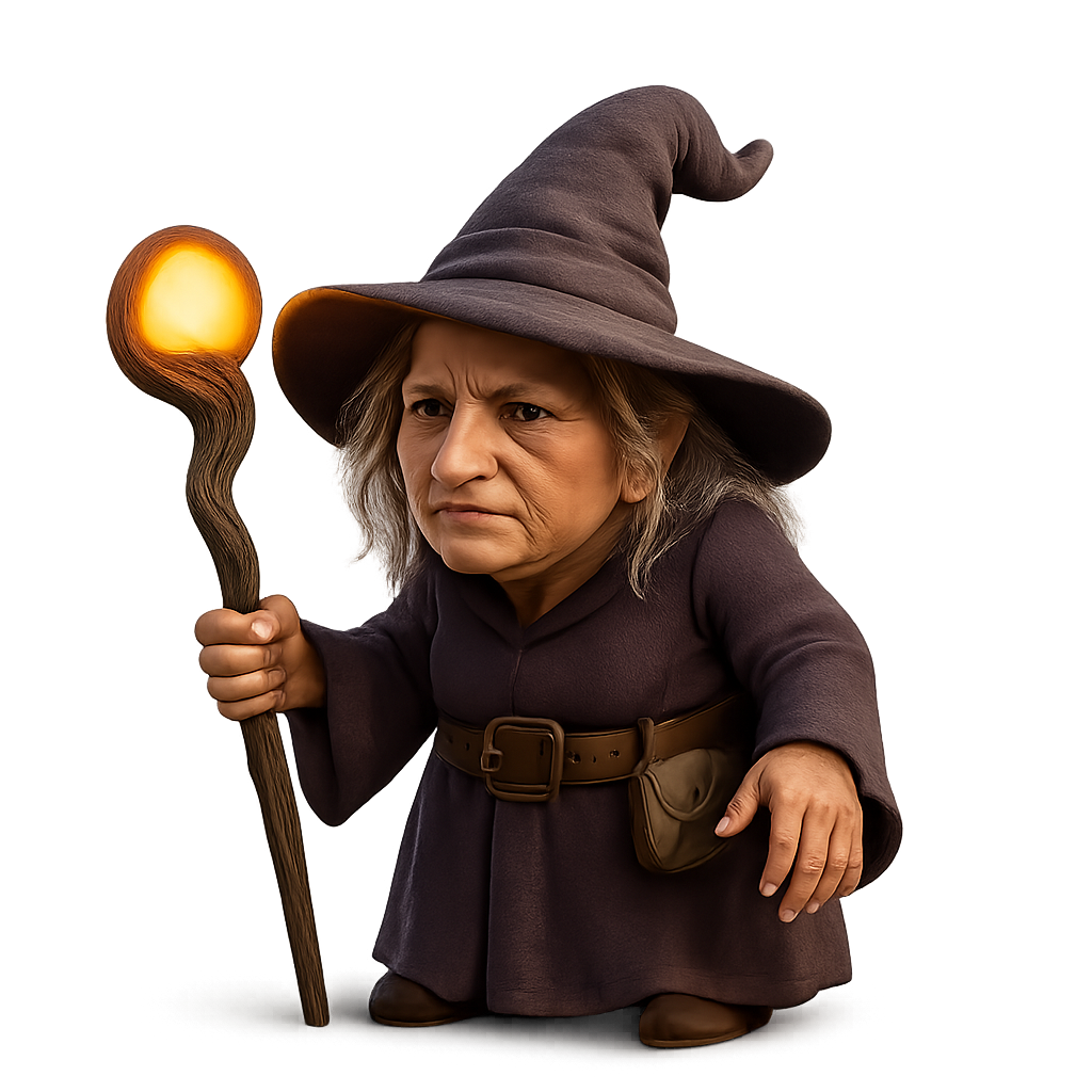 Witch holding staff isolated on transparent background
