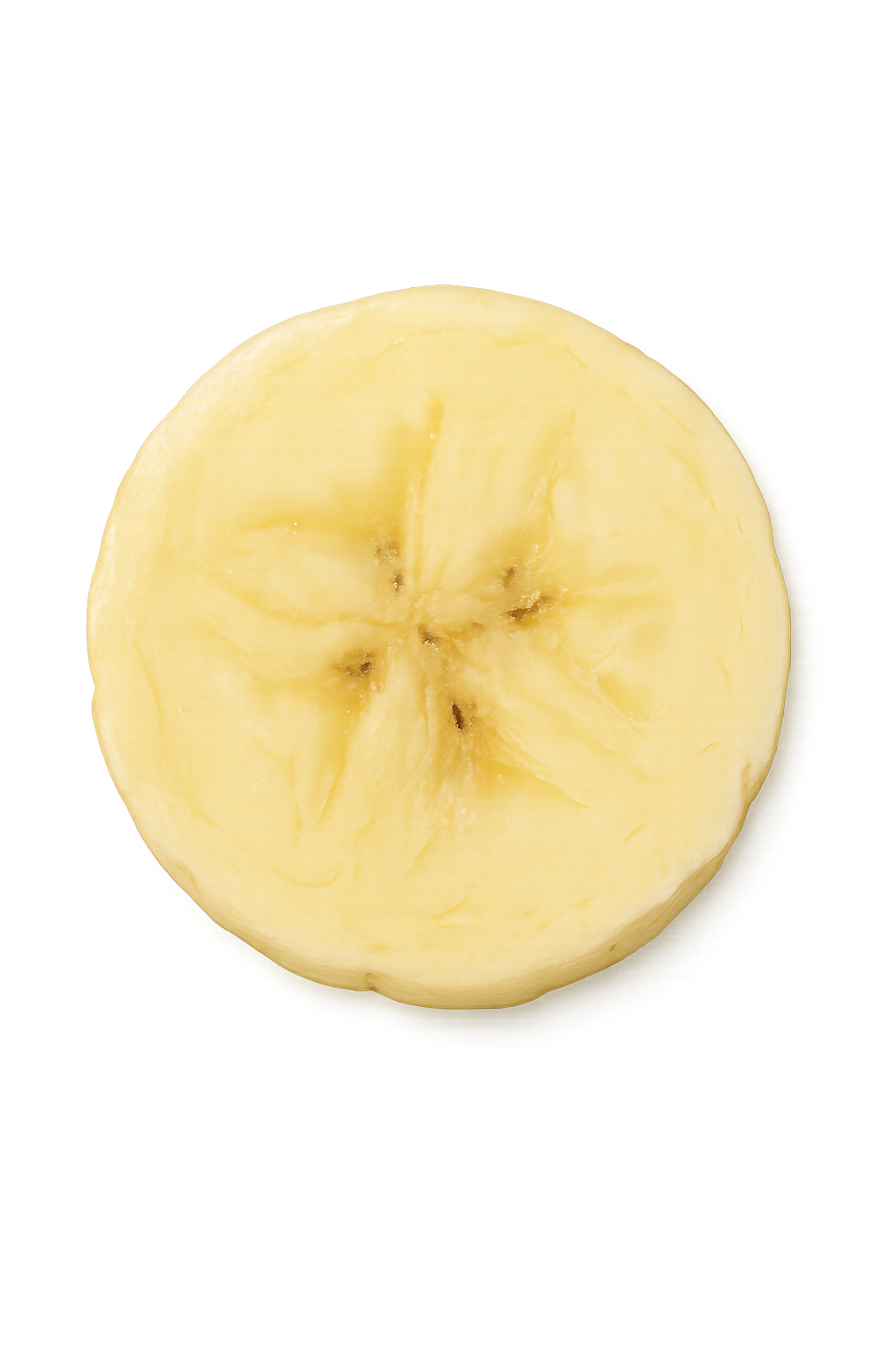 Yellow banana slice isolated on transparent background