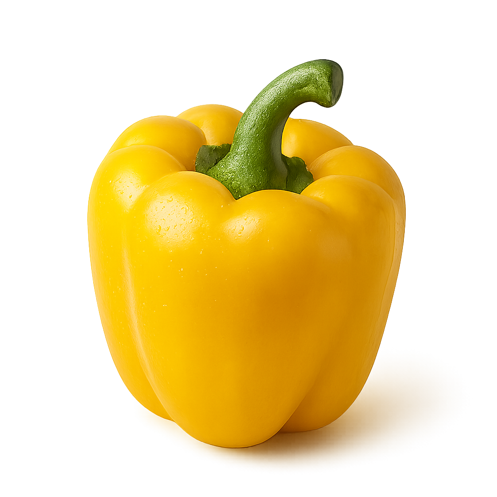Yellow bell pepper isolated on transparent background