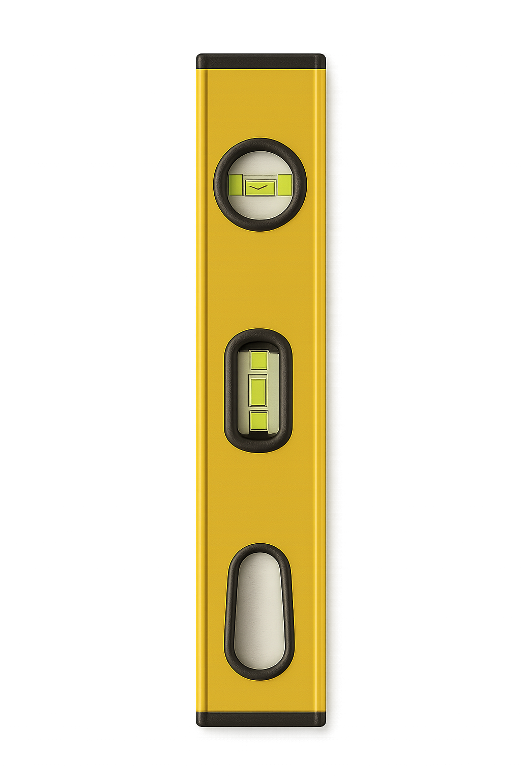 Yellow building spirit level isolated on transparent background