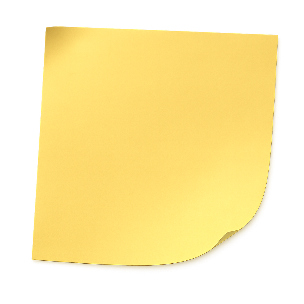 Yellow tear sheet isolated on transparent background