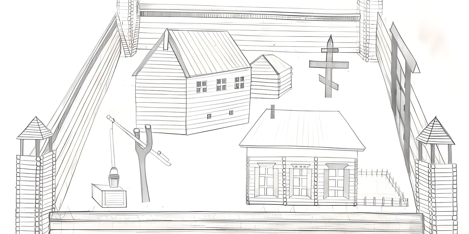 Предположительный план Усть-Ламенского форпоста. Составлен Бойко Е.А.