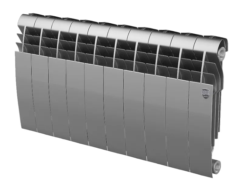 Биметаллический секционный радиатор отопления Royal Thermo Biliner 350 / Silver Satin / 10 секций
