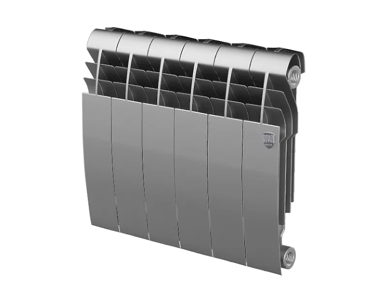 Биметаллический секционный радиатор отопления Royal Thermo Biliner 350 / Silver Satin / 6 секций