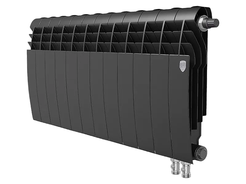 Биметаллический секционный радиатор отопления Royal Thermo Biliner 350 / V Noir Sable / 12 секций