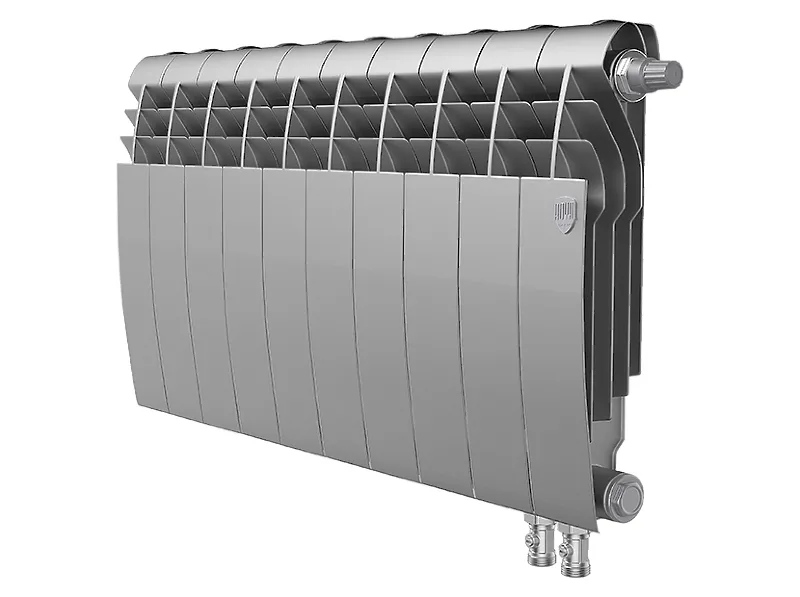 Биметаллический секционный радиатор отопления Royal Thermo Biliner 350 / V Silver Satin / 10 секций