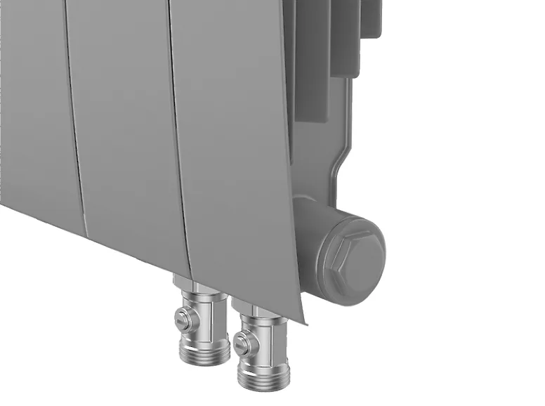 Биметаллический секционный радиатор отопления Royal Thermo Biliner 350 / V Silver Satin / 6 секций
